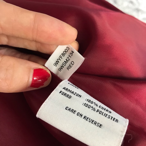 Nine West Separates Red Leather Jacket Size Large - Picture 8 of 16